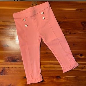 Girls 18-24Months Janie and Jack Light Pink Ponte Pants w/ White Buttons
